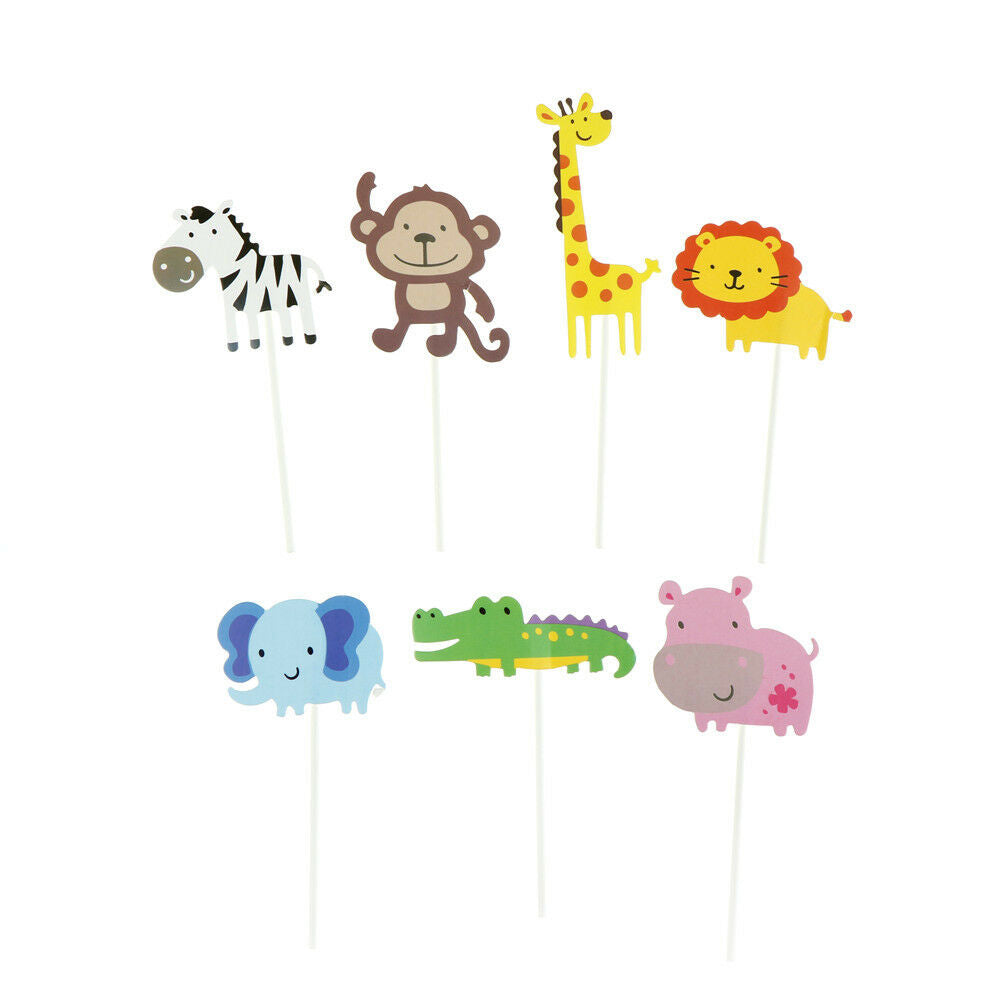7pcs Baby Shower Wildlife Animal CakeBDopper Party Monkey Lion Zebra C.l8