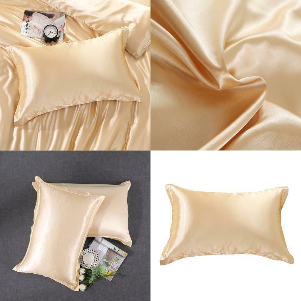 2pc Mulberrry Silk Pillowcase King - Size 19x29inch - Pillow Case Beige