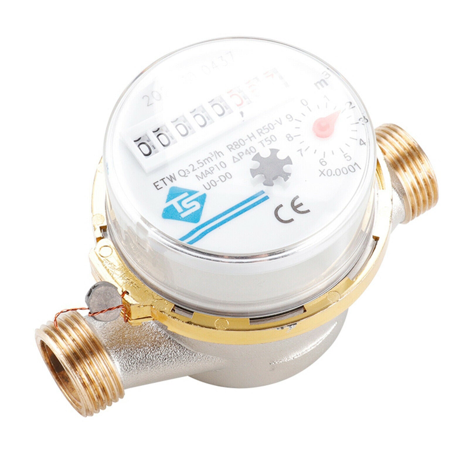 Cold Water Meter 3/4" BSP (20mm) Home and Garden Flow Measure Water Meter
