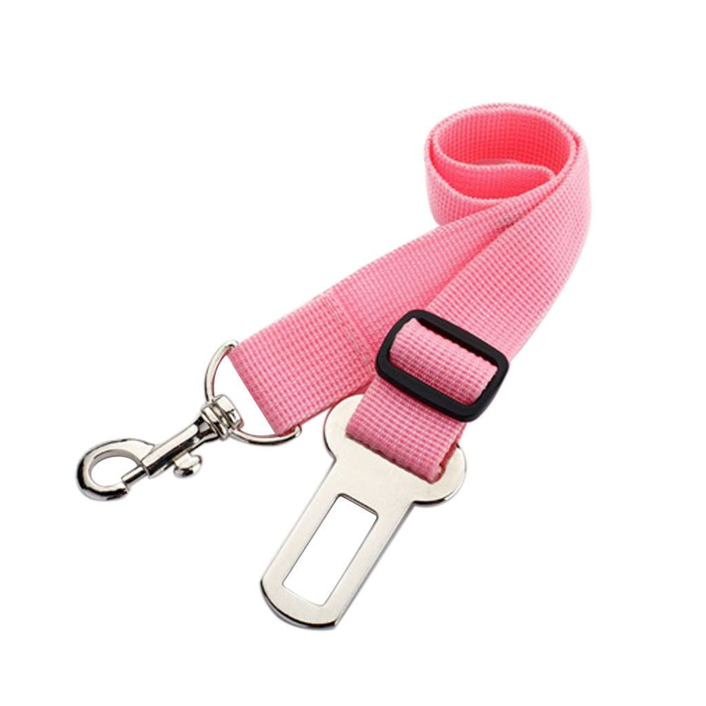 Dog Pet Car Seat Belt Safety Restraint Harness Lead Safe Buckle Clip Pink