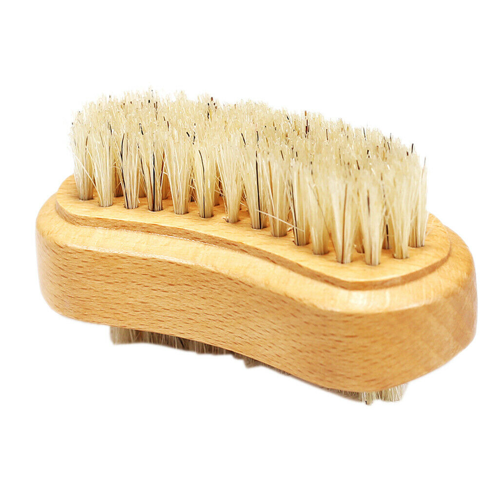 Double Sided Beechwood Finger Nail Brush Scrub Fingernail Cleaning Tool