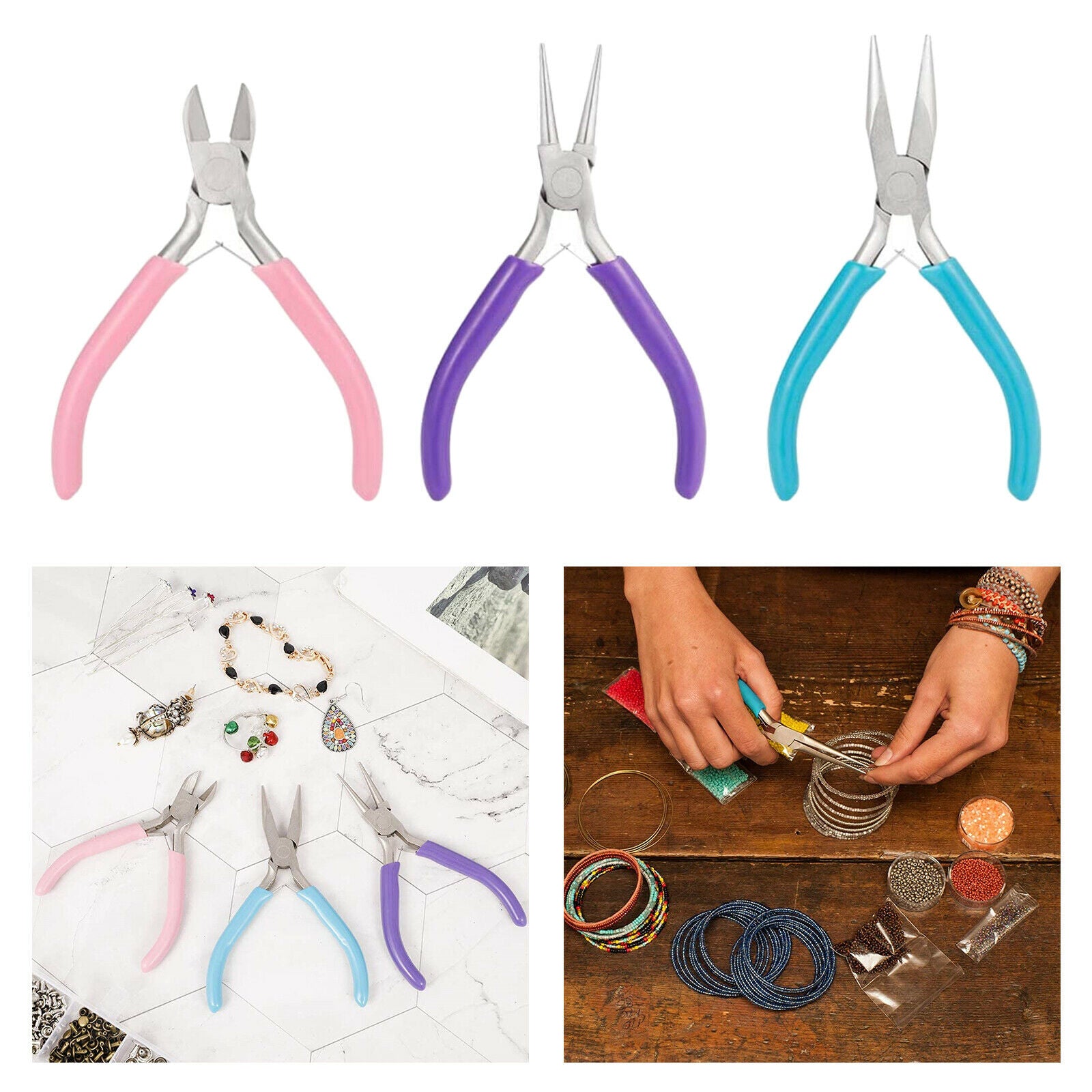 Pliers DIY Craft Bent Round Nose Wire Cutter for Jewellery Making Handmade