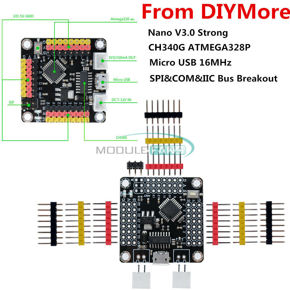 Micro USB CH340G ATmega328P Nano V3.0 16Mhz Driver Controller Board For Arduino