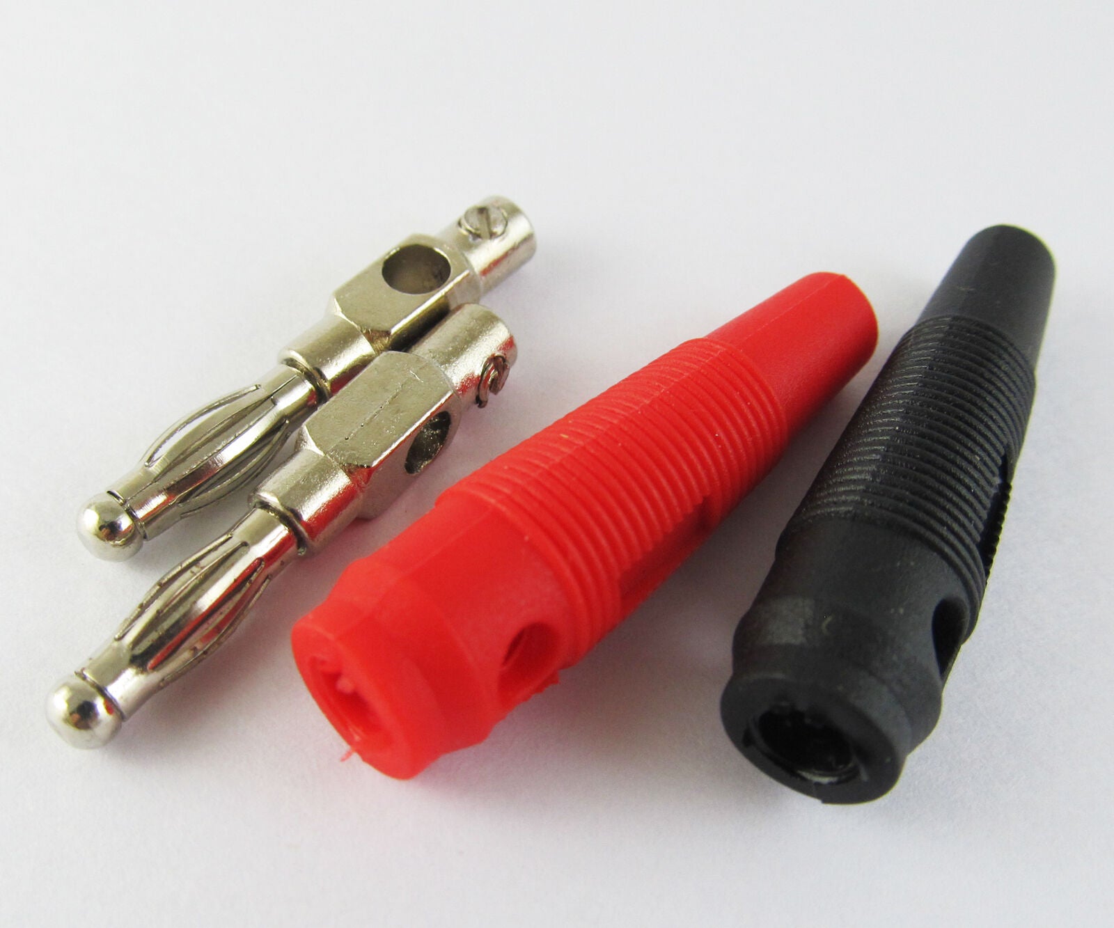4pcs 4mm Nickel Plated Free solder Banana Plug Red Black 55mm