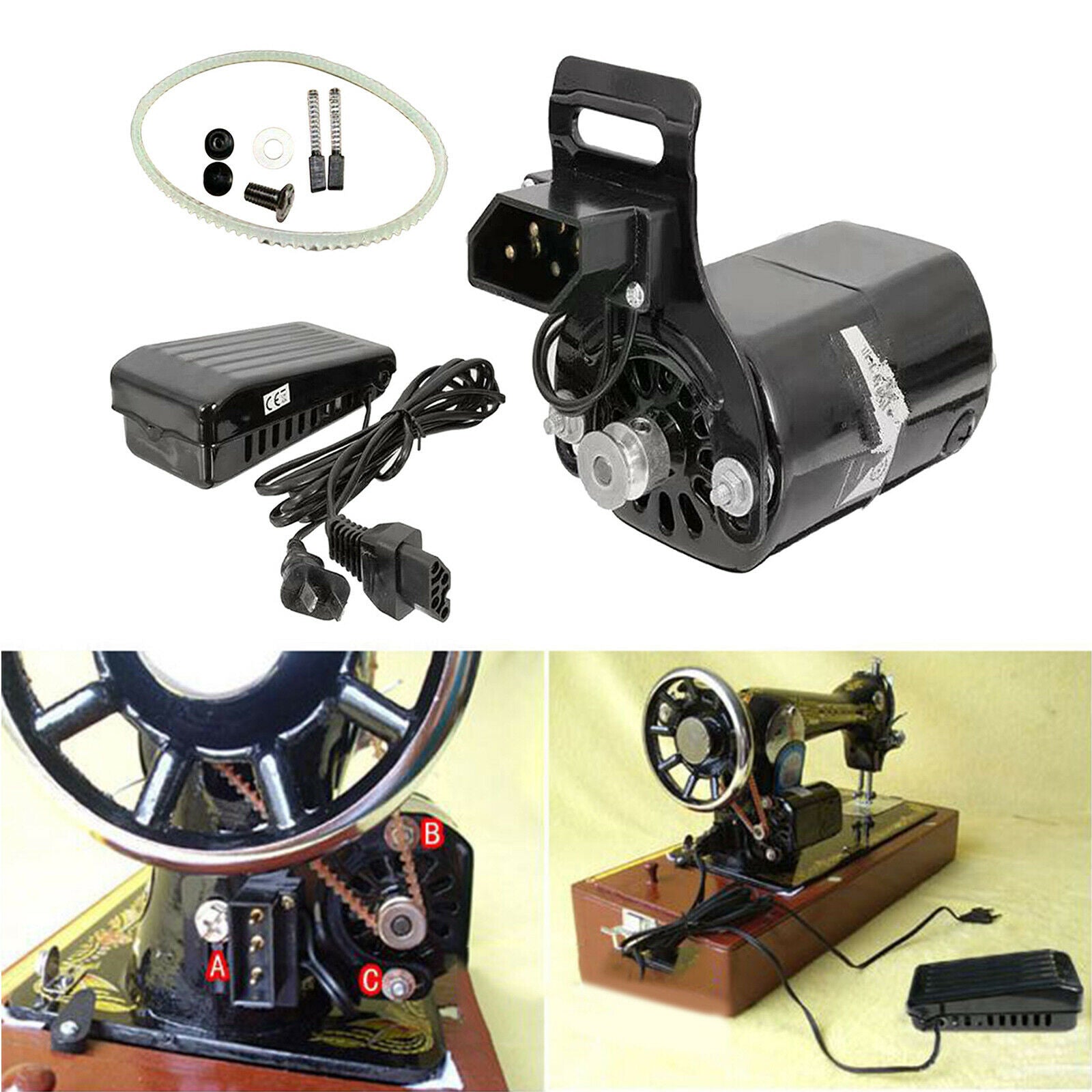 180W Domestic Sewing Machine Motor with Belt Foot Control Pedal Equipment