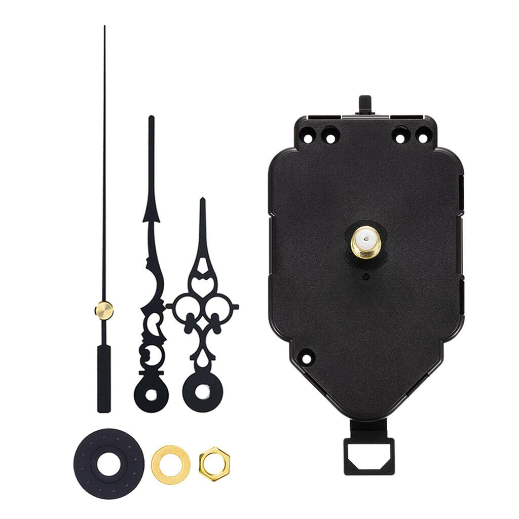 Quartz Clock Movement with Shaft Black Battery Powered Motor DIY Repair Set