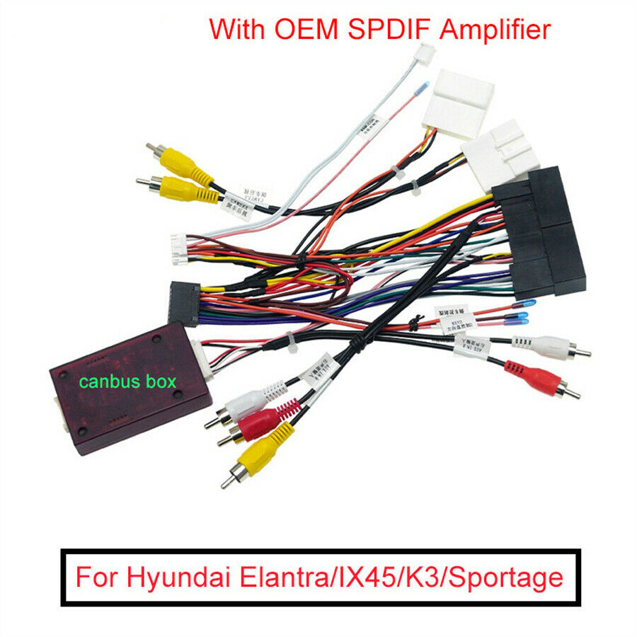 16 Pin Audio Stereo Wiring Harness with Canbus For Hyundai Elantra Santa Fe IX45