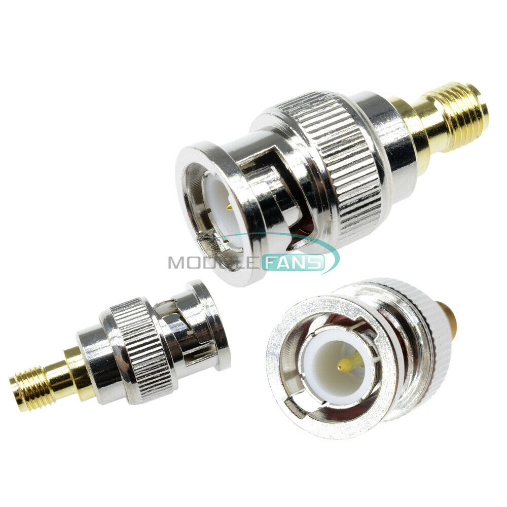 2PCS BNC Male to SMA Female RF Jack Plug Coaxial Adapter Connector Straight