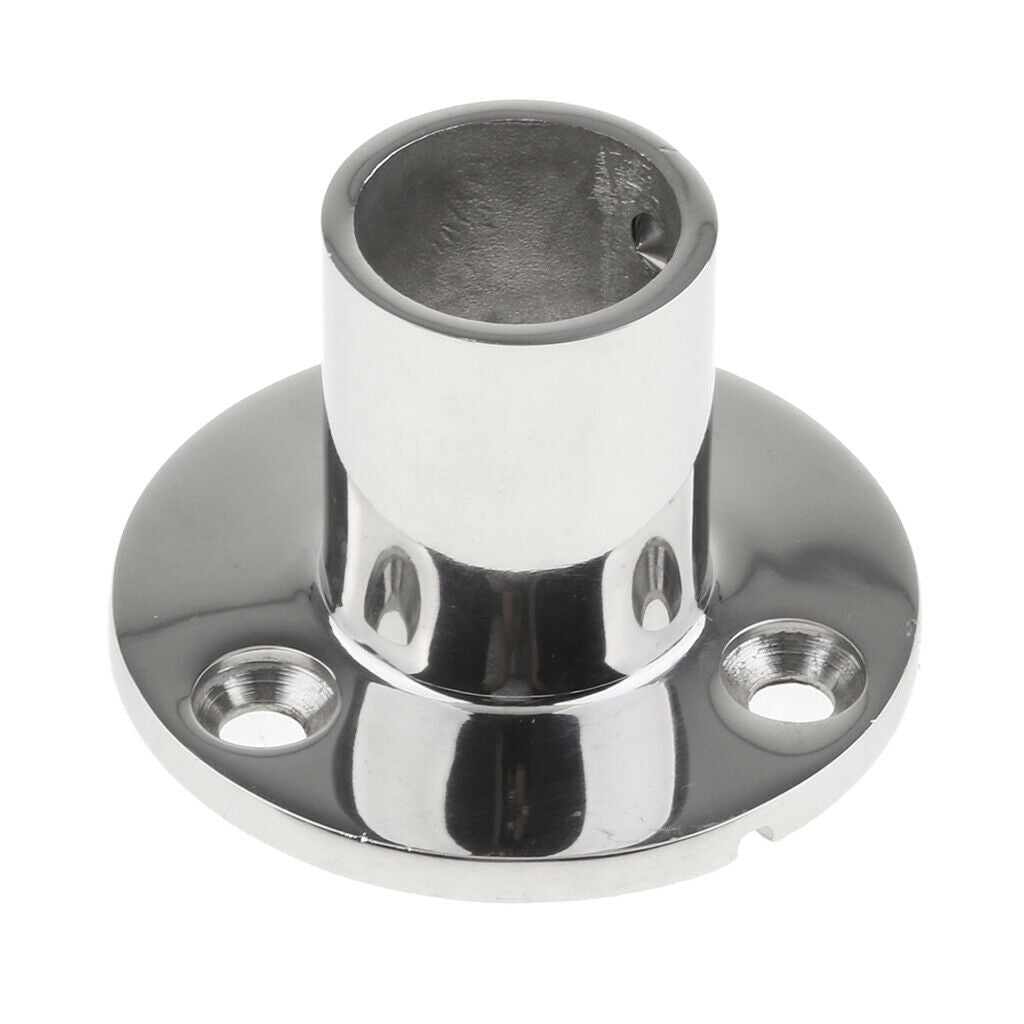 2X Marine Cast Stainless Steel 90 Degree Round Base Rail Fitting 1" OD Tube