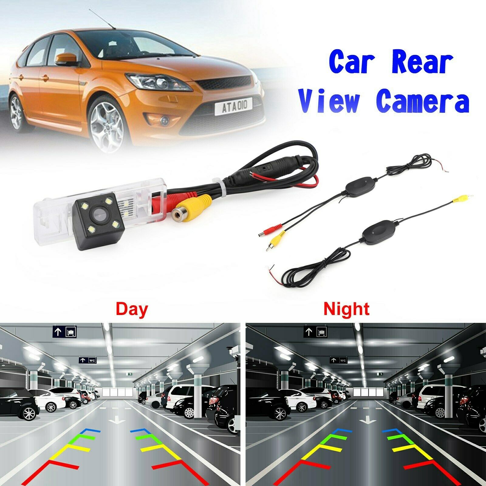 Wireless 4LED Backup Camera Fit for Qashqai X-Trail Geniss Sunny Pathfinder CN