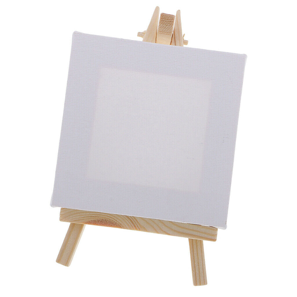 Mini display easel with canvas 10x10cm for painting art wedding