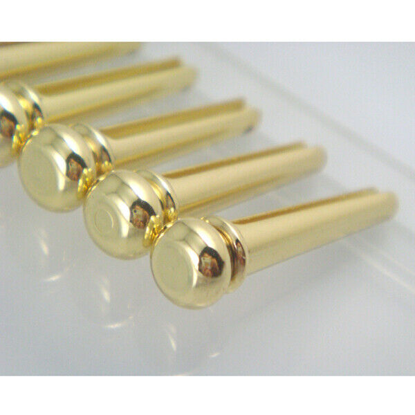 2x 6pcs Brass Bridge Pins for Acoustic Guitar - Golden