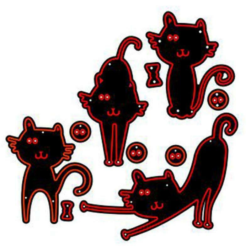 Kitten 4 Piece Set Carbon Steel Cutting Dies DIY Scrapbooking Photo Album Paper