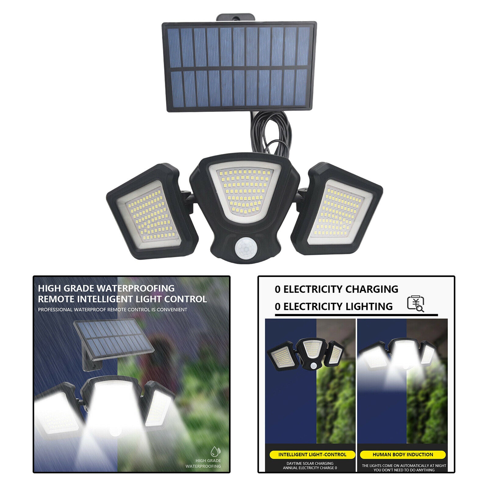 216 Led Solar Light Bright Spotlight Wireless Outdoor Waterproof Garden