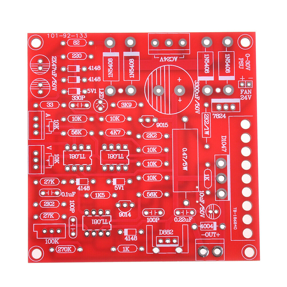 Red 0-30V 2mA-3A Continuously Adjustable DC Regulated Power Supply DIY Kit C SJ