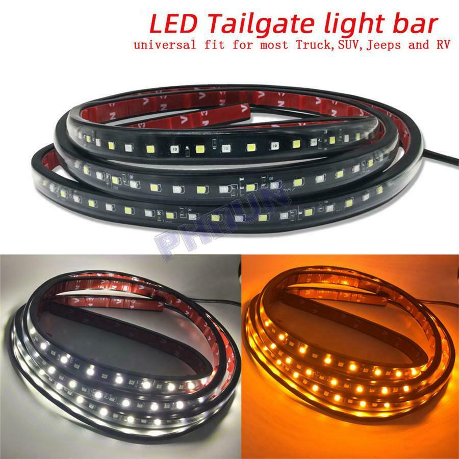 2x 48'' Truck Running Board Side Step LED Light Strip Amber & White Turn Signal