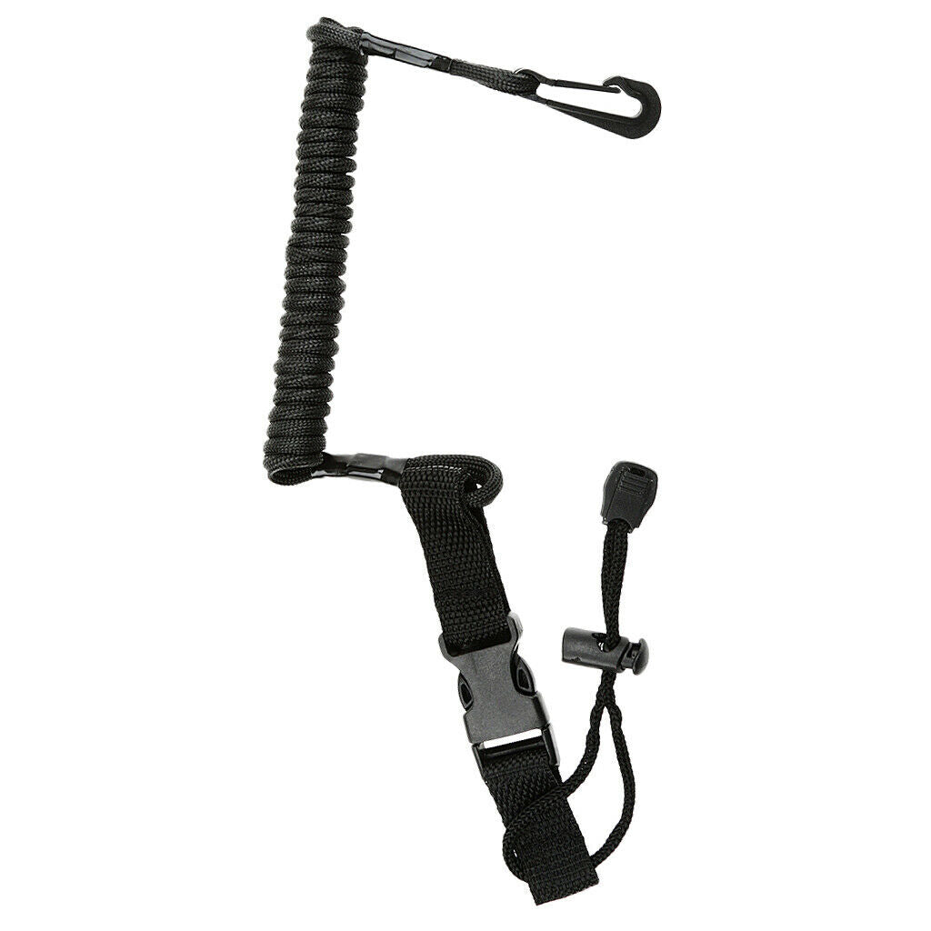 Black Elastic Marine Rod and Paddle Leash quick Rlease Buckle Accessory