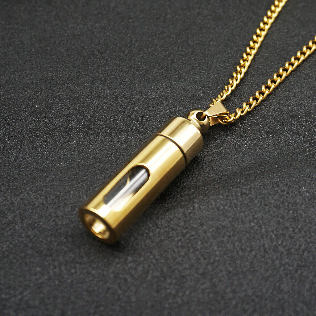 4Set Unisex Memorial Urn Locket Pendant Necklace Cremation Jewelry for Pet Ashes