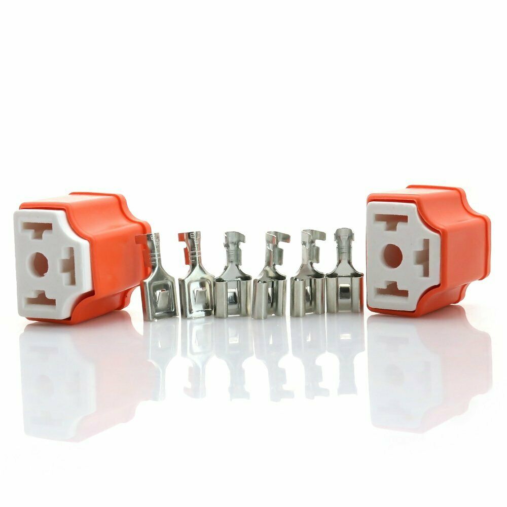 2X H4 HB2 9003 Female Bulb Connectors fit Halogen HID Xenon Terminal Pins Socket