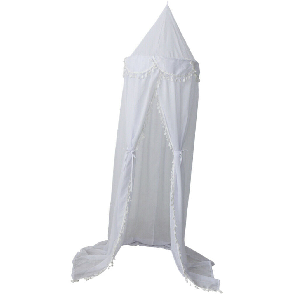 Kids Chiffon Bed Canopy Curtain Mosquito Net Bed Tent Bedroom Decor White