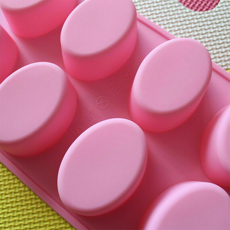 Homemade Silicone Oval Shape Tray Chocolate Mould Making Soap Mold 1DIY 8-Cavity