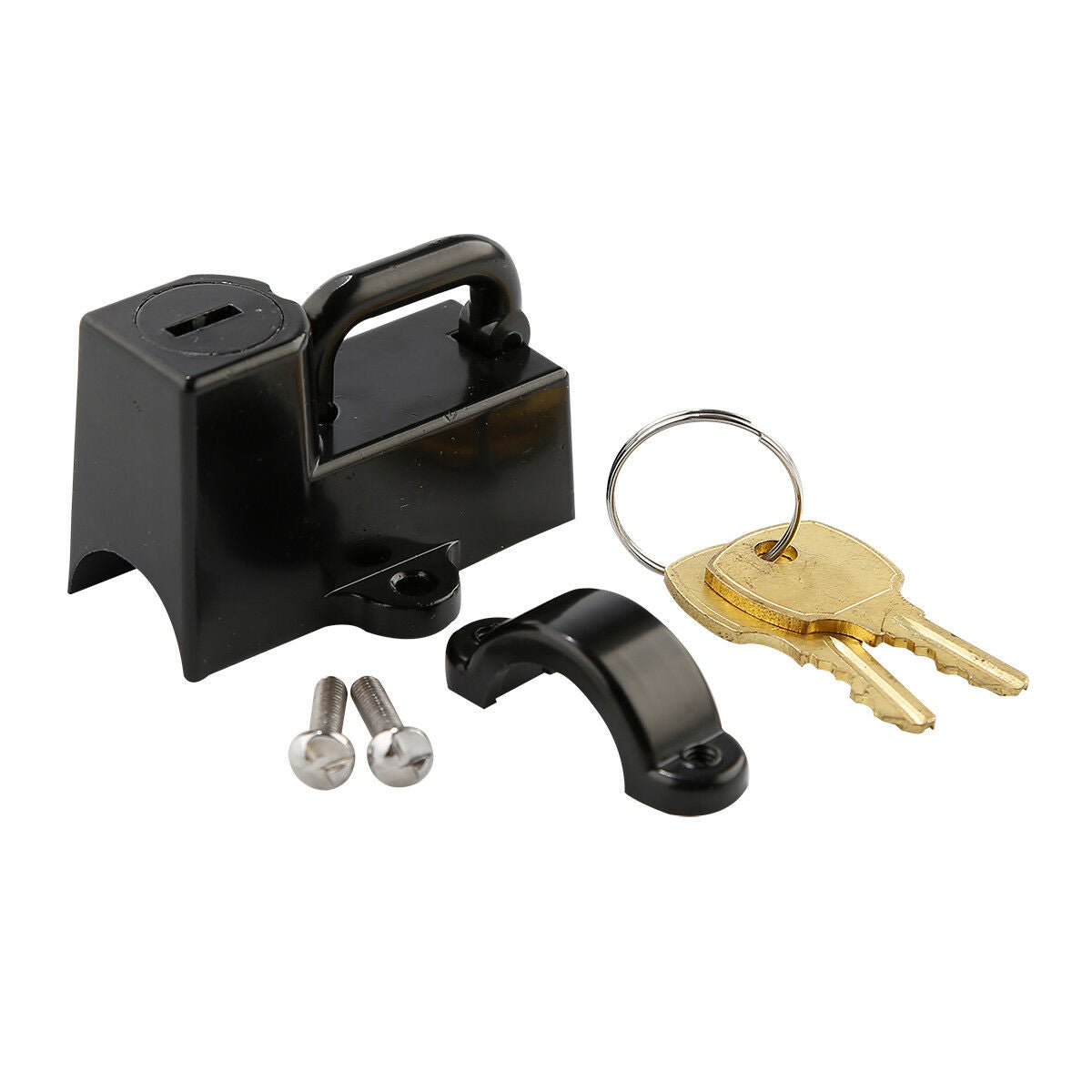 Black 7/8" 22mm Motorbike Bikers Choice Motorcycle Helmet Lock With Two Keys