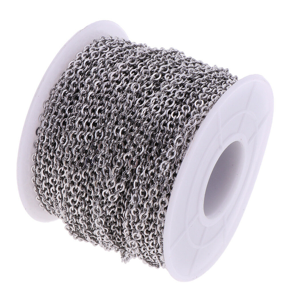 13yd Ring Loop 2mm Stainless Steel Chain DIY Jewelry Making Craft Accessory