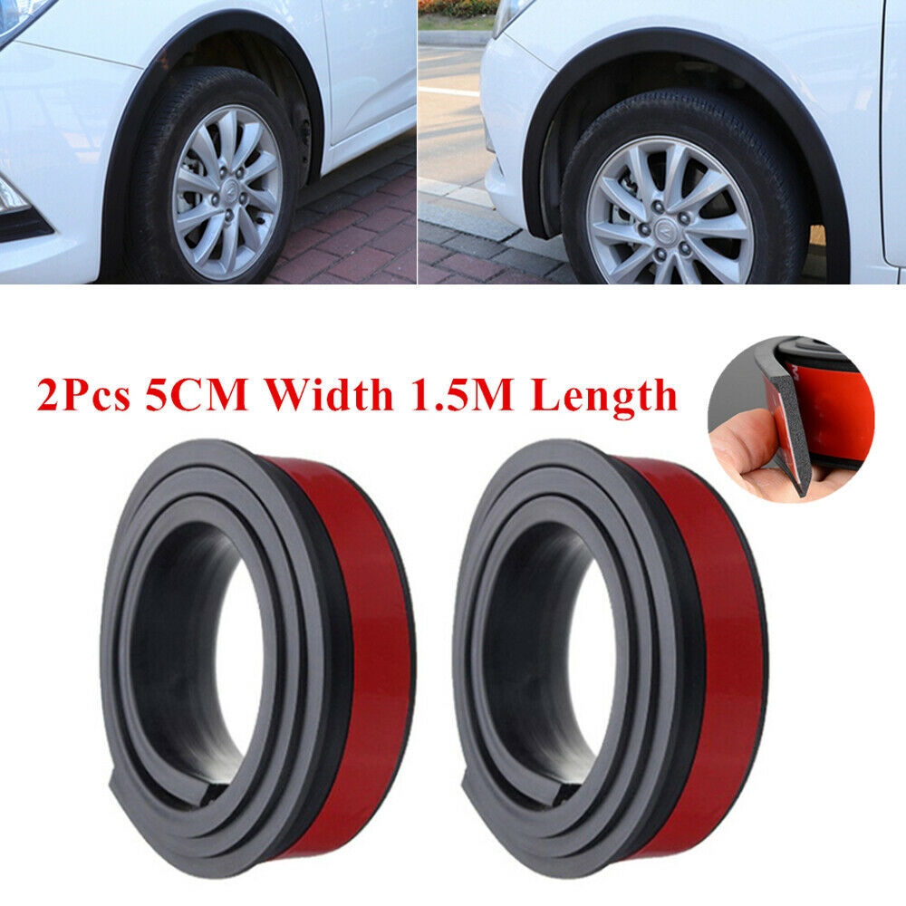 59''*1.97'' Car Wheel Eyebrow Extension Protector Arch Extenders Black Universal