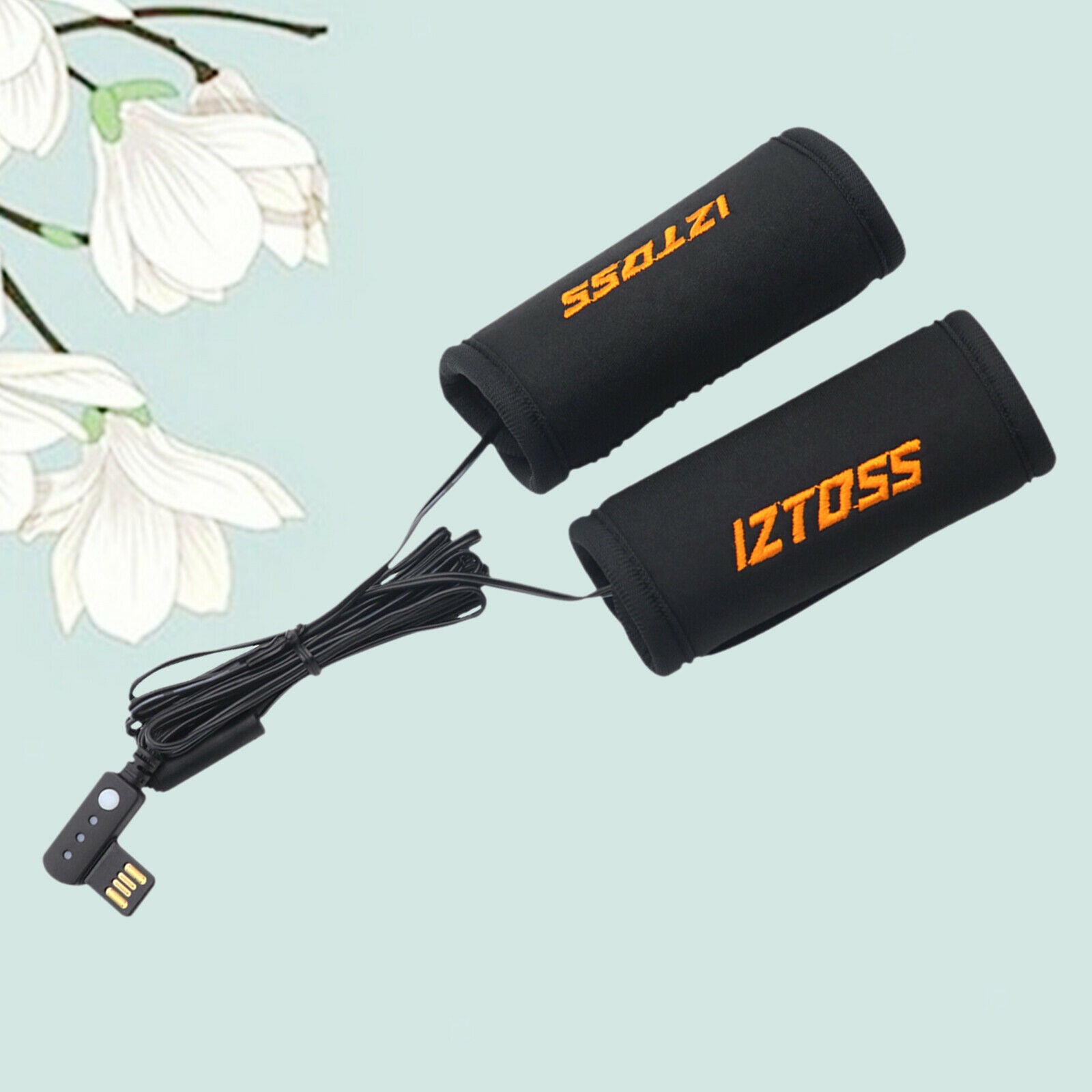 2Pieces Universal Handlebar Heated Grips Warmer Pad Anti-slip Wear-resistant