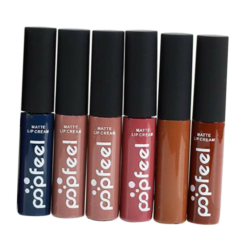 6 Colors Waterproof Liquid Lipstick Long Lasting Matte Shimmering Lip Gloss 02