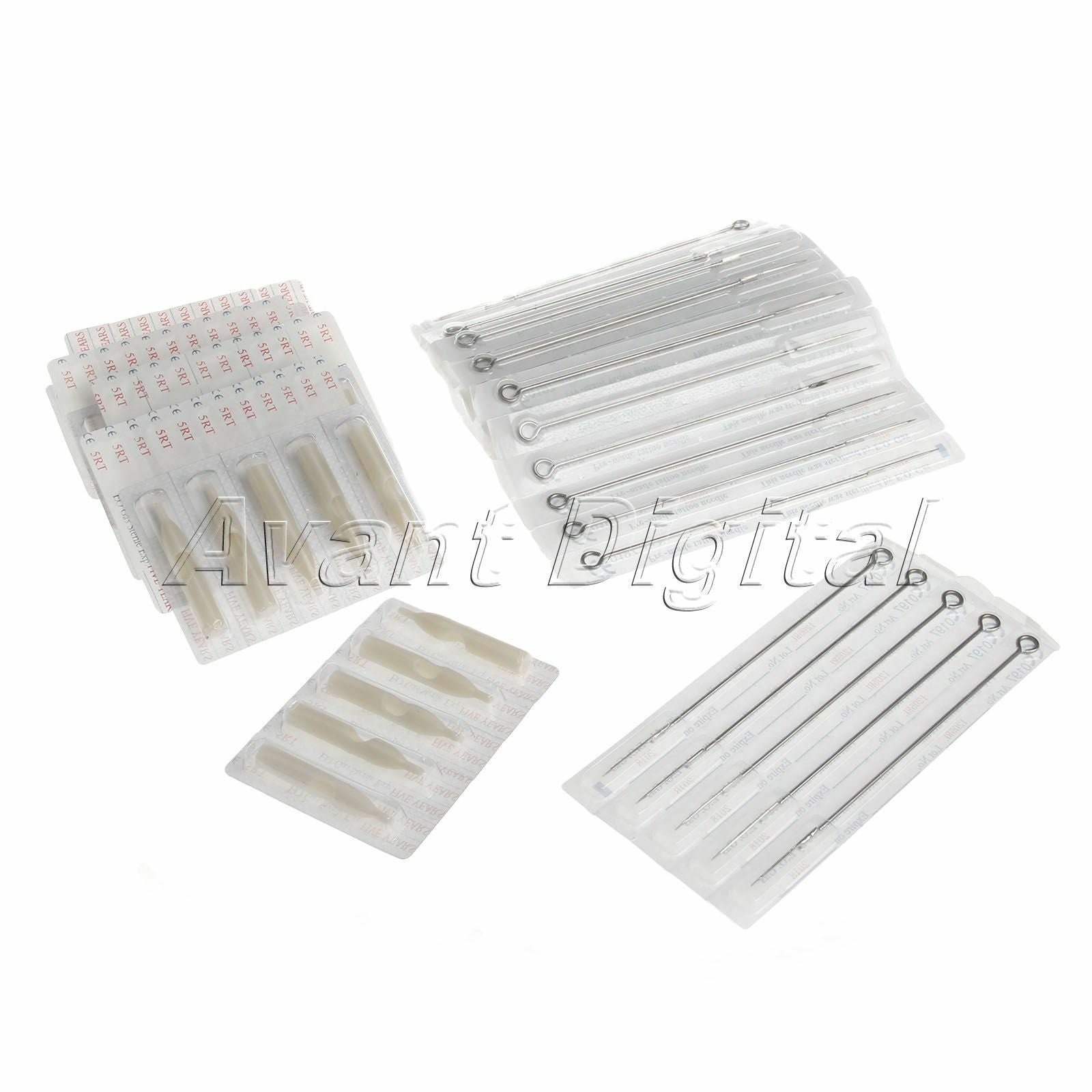 100pcs Mixed Assorted Sterile Tattoo Needles Round Liner  Plastic Tubes 5RL+5RT