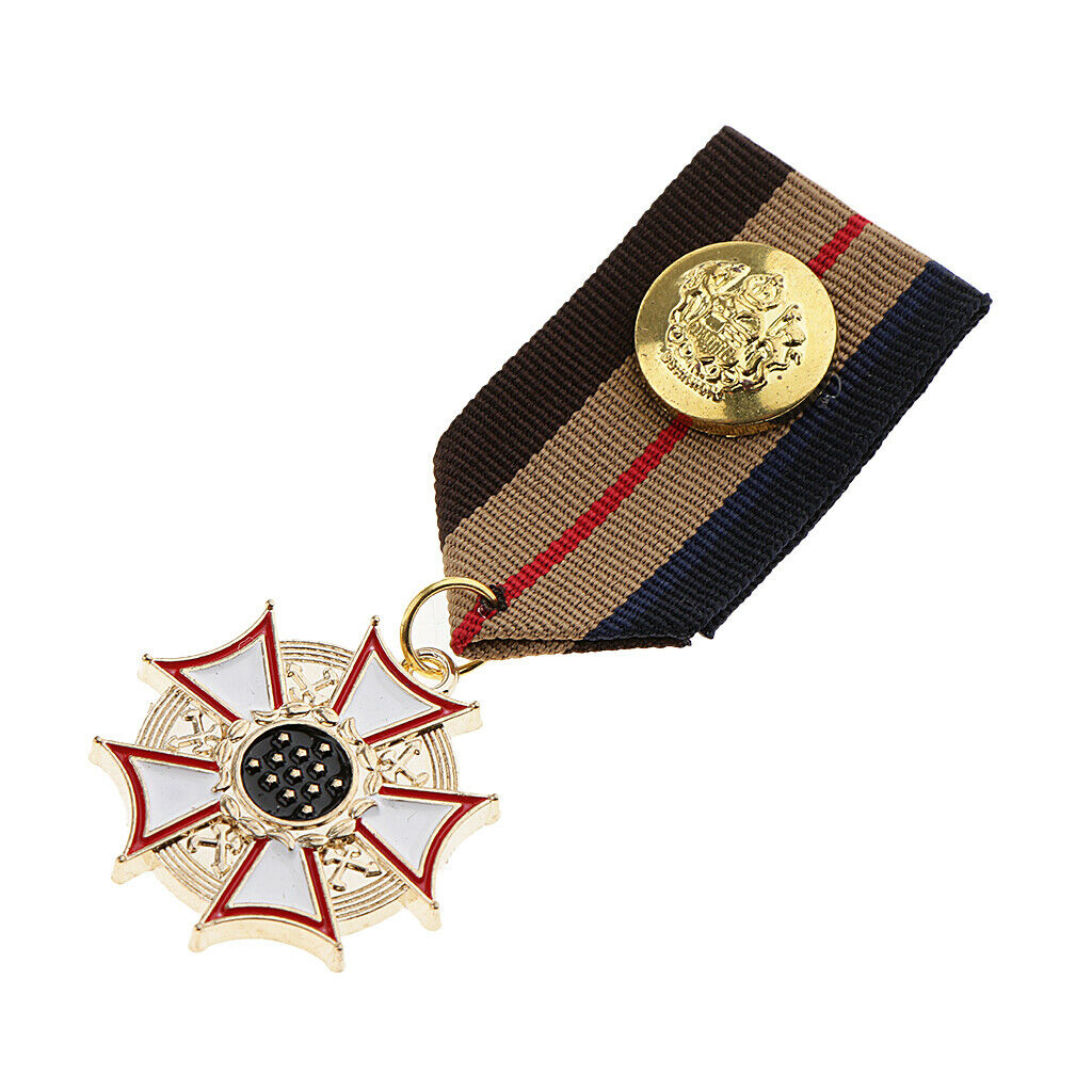 Prettyia 4x Mens Brooch Badge   Uniform Striped Fabric Medal Brooch
