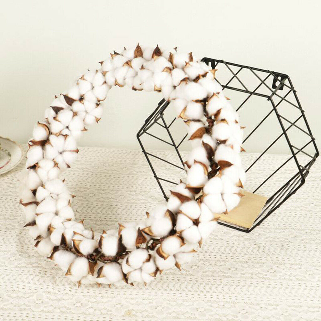 Hanging Cotton Wreath Garland Door Farmhouse Wall Party Decor Photo Prop