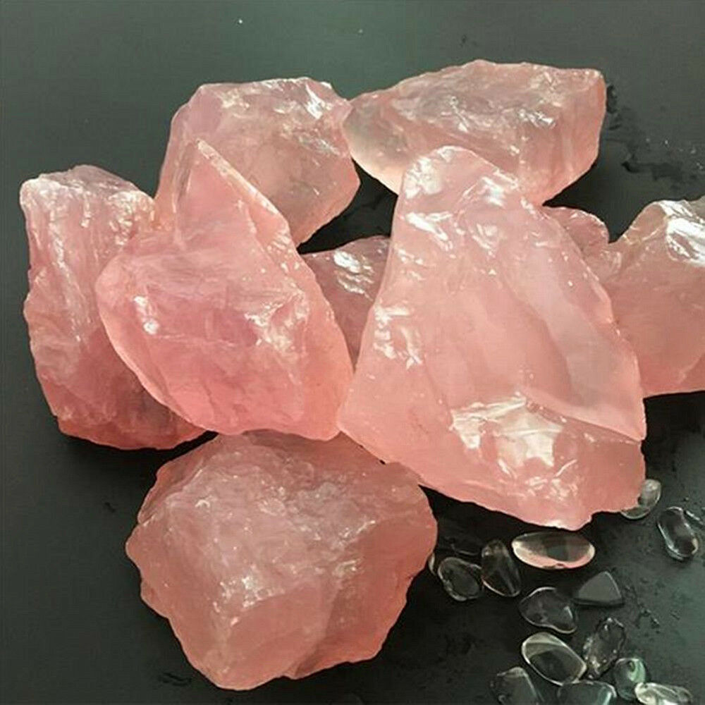 Chic Natural Pink Healing Quartz Crystal Stone Rock Mineral Specimen Collection