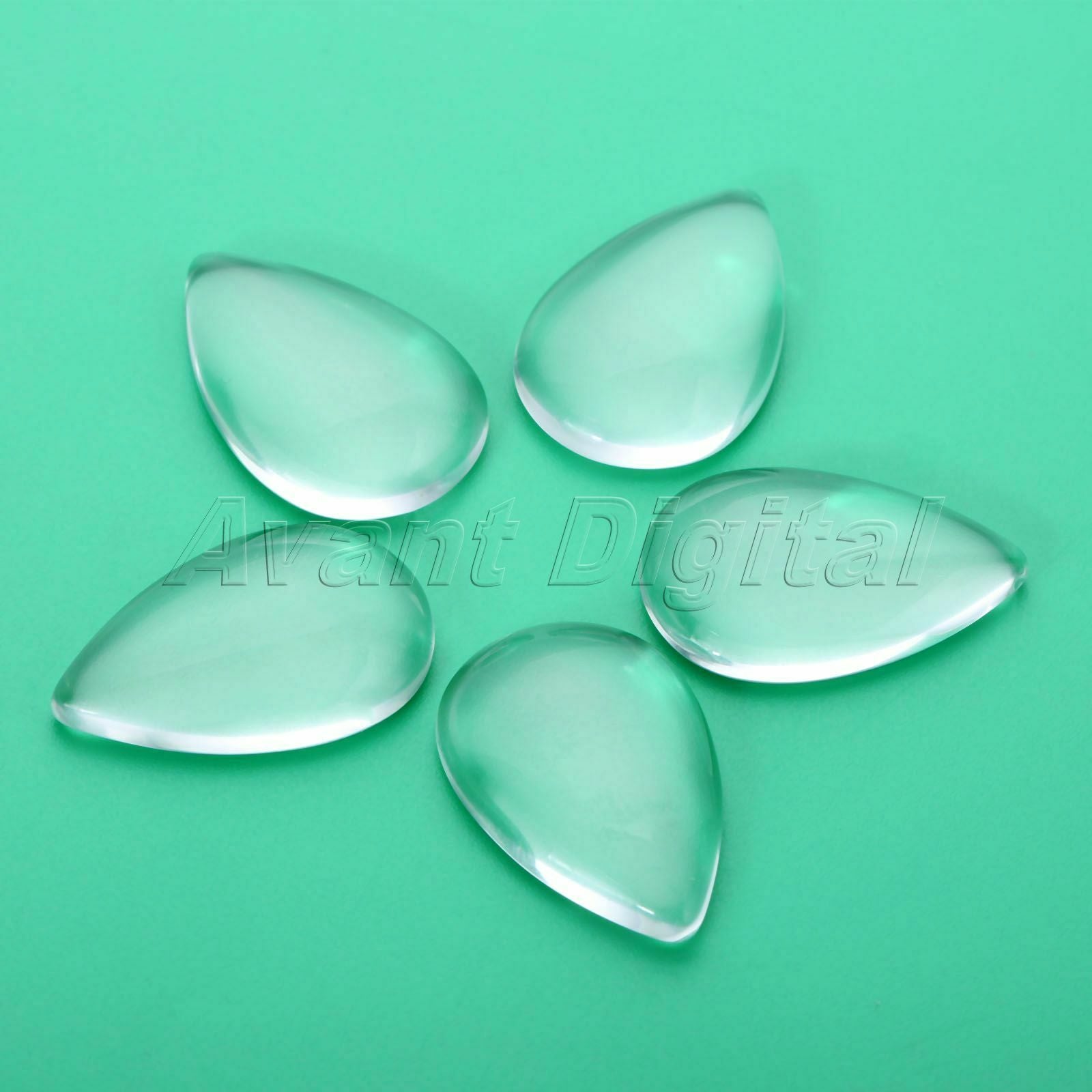 10pcs Teardrop Glass Cabochon Transparent Flatback Crystal Scrapbooking Beads