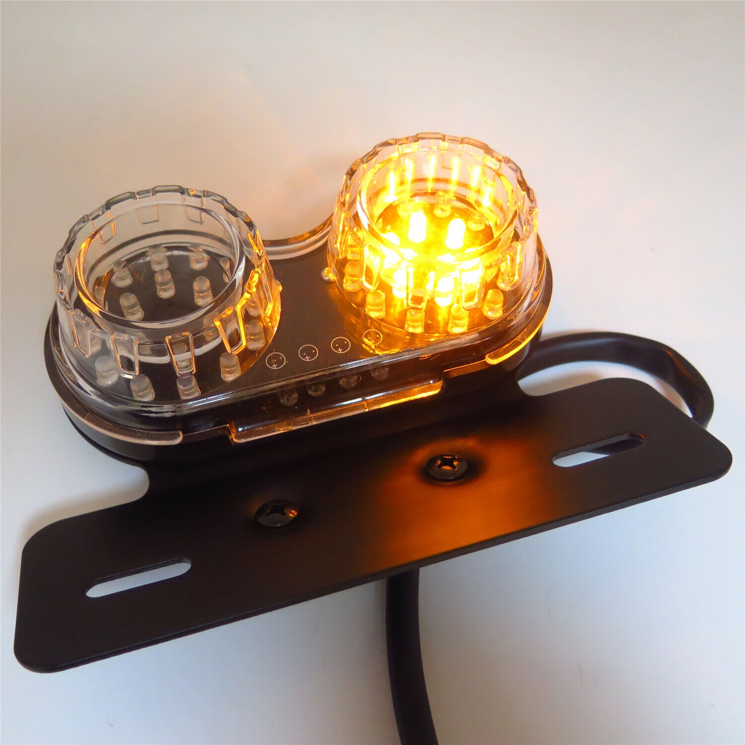 40W LED Twin Dual Cat Eye Motor Taillight Integrated Motor Turn for Bobber Cafe