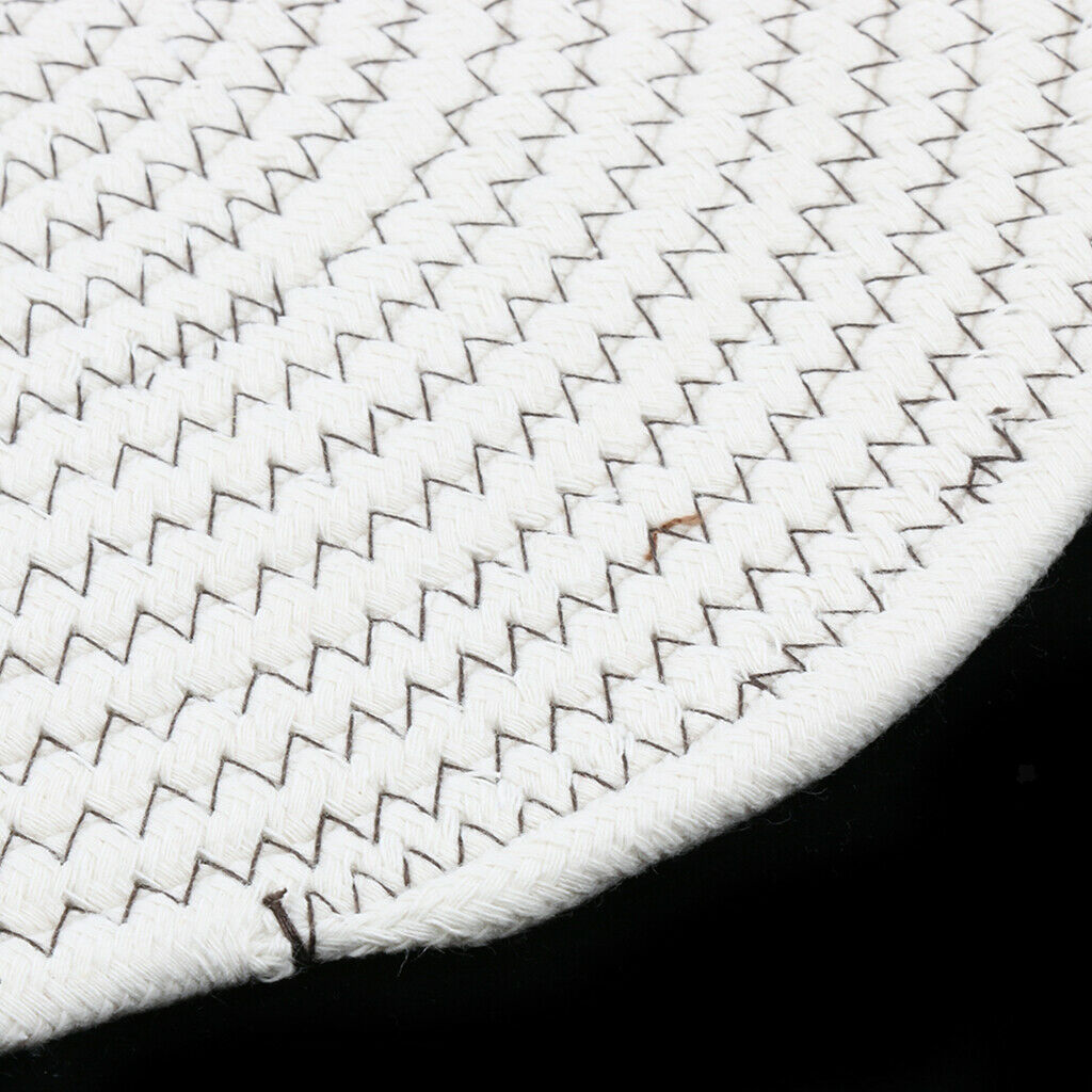 30*40cm Cotton Braided Round Table Placemat Thermal Insulation Mat White