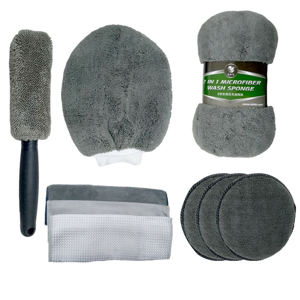 9in1 Car Cleaning kit Cleaner Cleaning Tools Wash Gloves Sponge Block Set