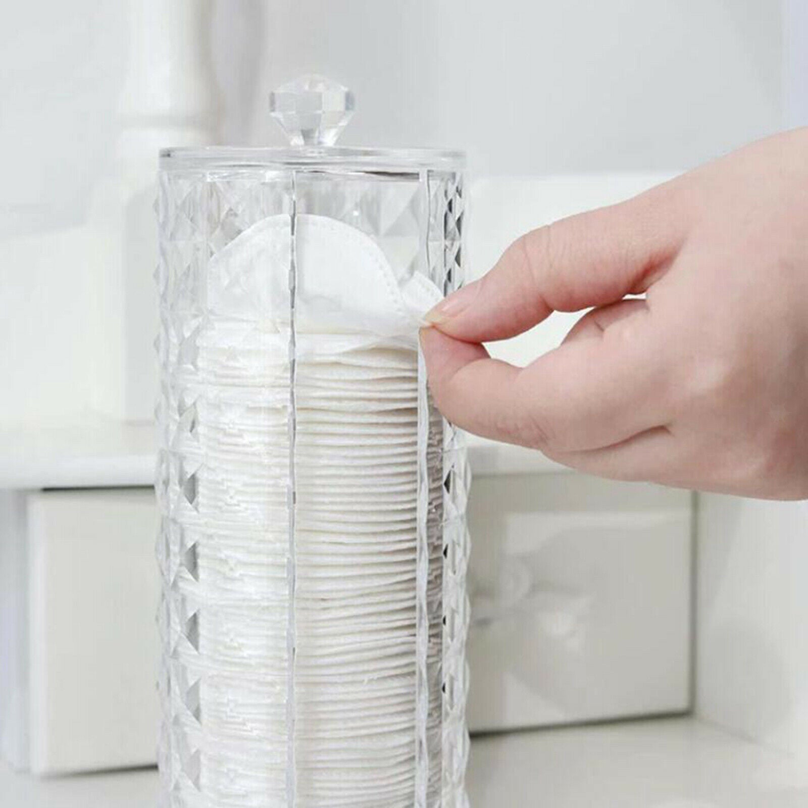 Sleek Cosmetic Cotton Pad Holder Makeup Pad Case Storage Display Organizer