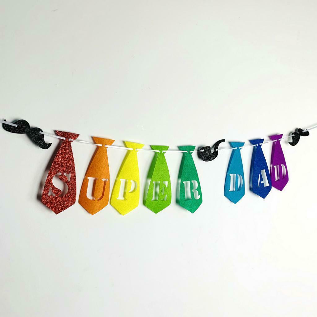 Letter Super Dad Banner Butting Burlap Banner Birthday Party Decorations