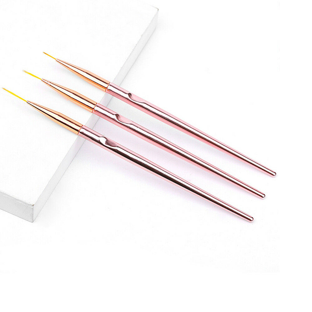 3PCS Nails Art Pen Dotting Painting Drawing UV Gel Liner Polish Brush Tools Set