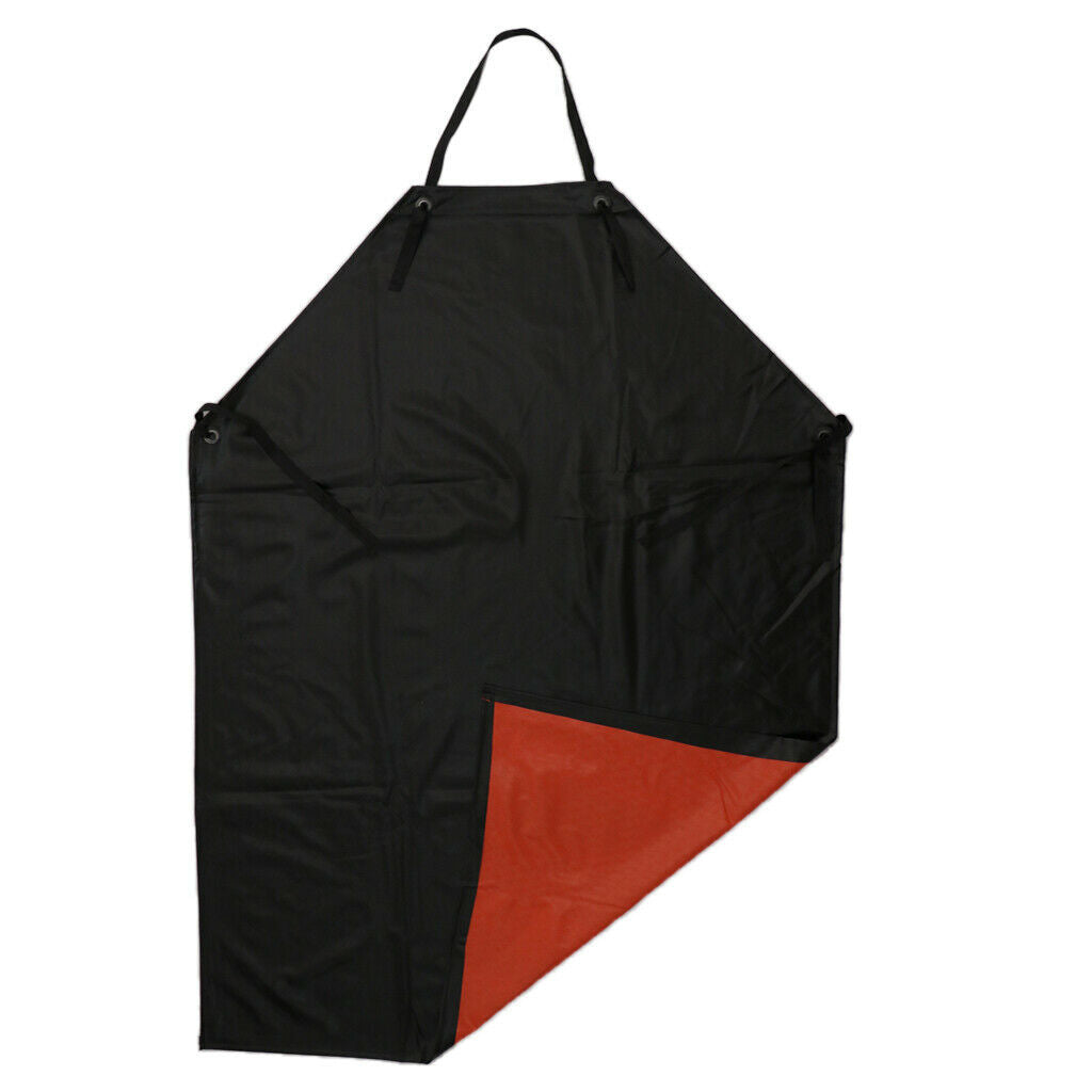 Black PVC Waterproof Sleeveless Apron for Home Restaurant Kitchen Butcher
