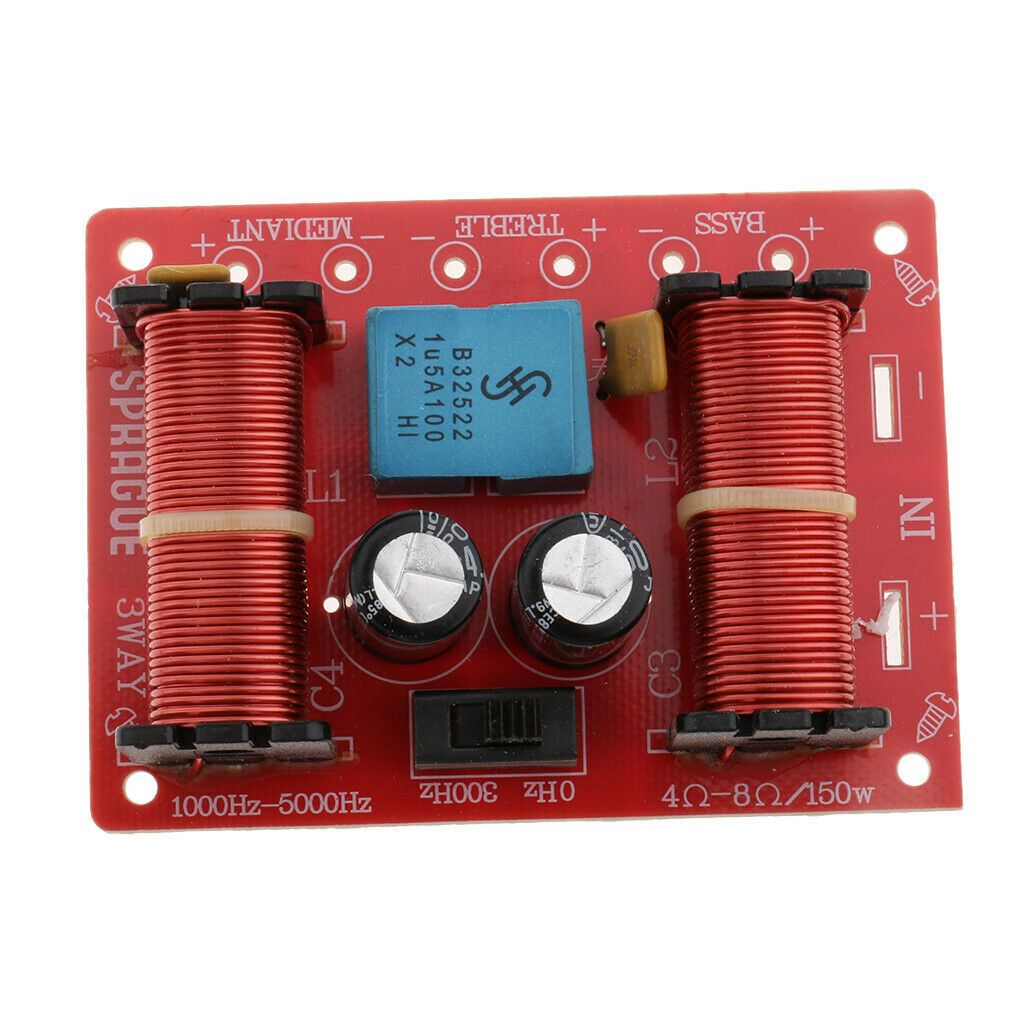2 Pieces 3 Way Speaker Crossover Audio Filter Frequency Divider for Car Home