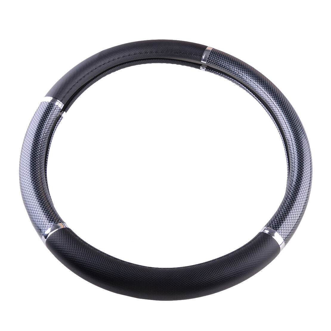 Carbon Fiber Black Car Steering Wheel Cover Gift Set - Universal elegant
