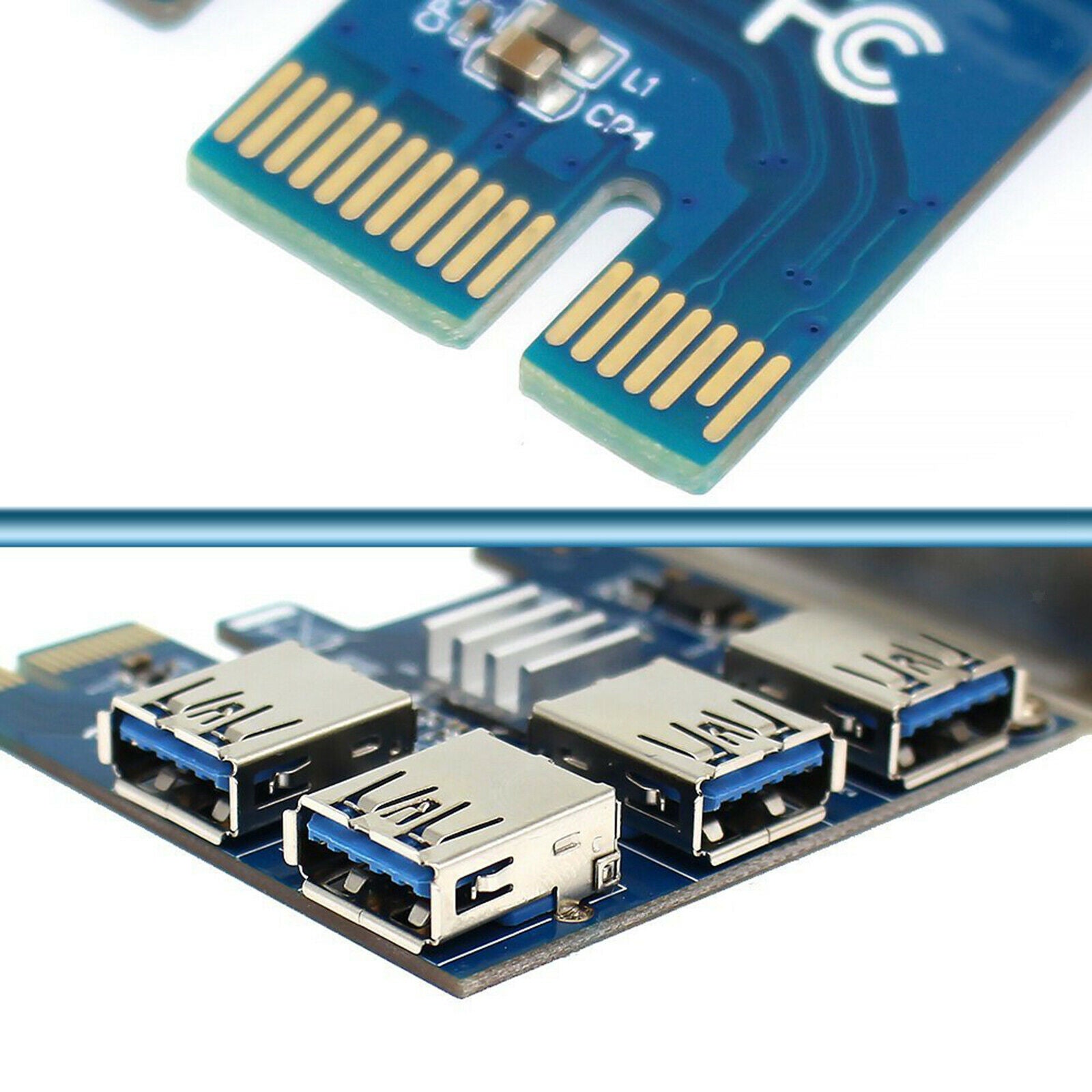 PCIe 1 to 4 PCI-Express PCI Express PCI E 16X Slots Riser Card PCI-E 1X to