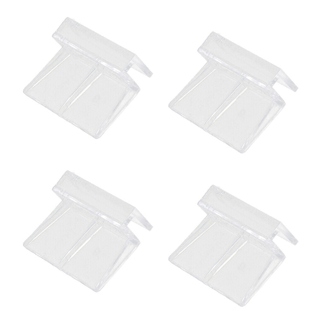 4Pcs Aquarium Fish Tank Plastic Clips Glass Cover Strong Support Holders 6mm