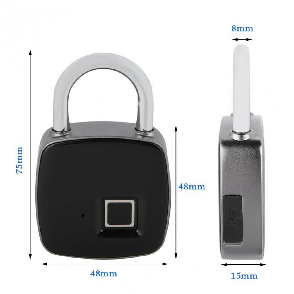 Anti-theft Fingerprint Padlock Smart Keyless Door Cabinet Lock Waterproof Lock