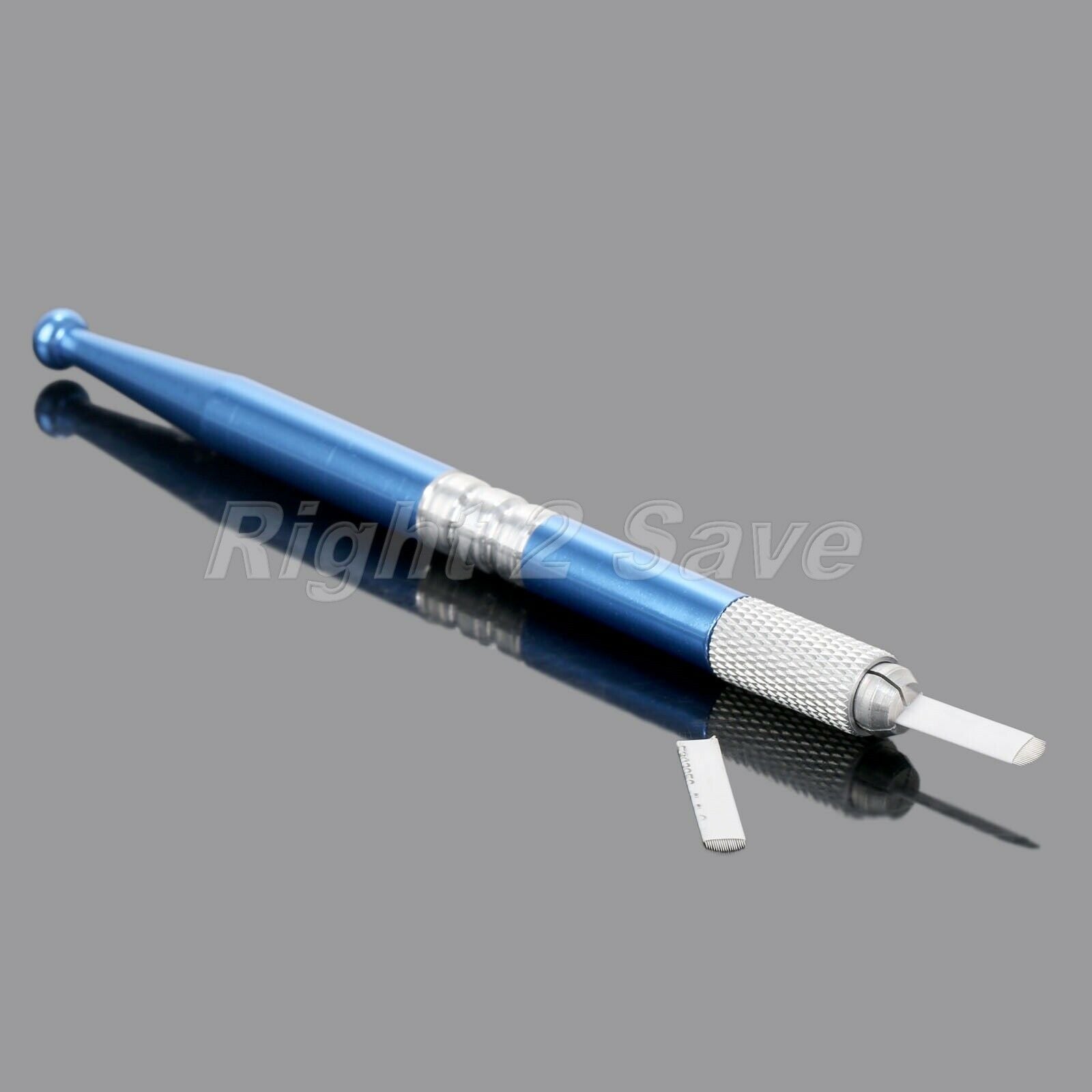 10pcs 18Pin Bevel Blades Needles Permanent Eyebrow Makeup Manual Blue Tattoo Pen