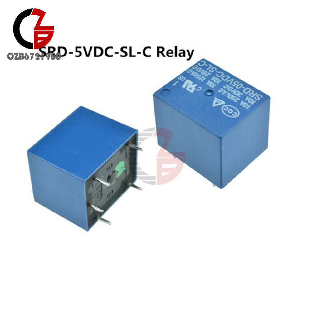 2PCS DC 5V Power Mini Relay SRD-5VDC-SL-C PCB