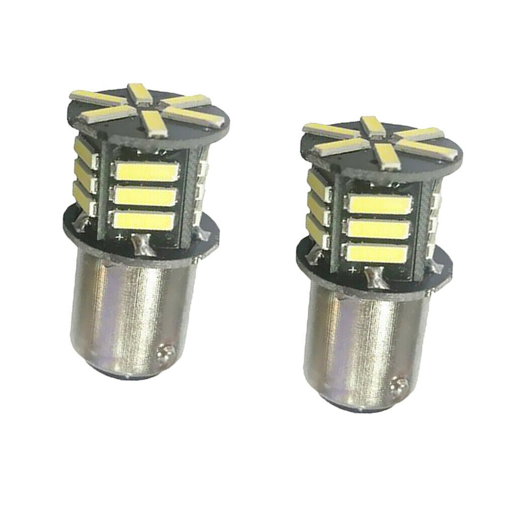 2 Pieces Car BA15S 1156 7020 21LED Turn Signal Backup Lights 6000K (White)